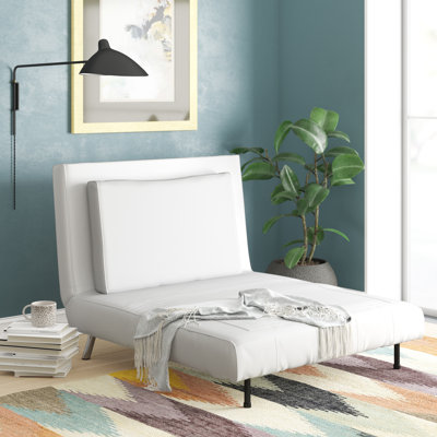 Twin 41.5 Faux Leather Futon Chair Brayden Studio